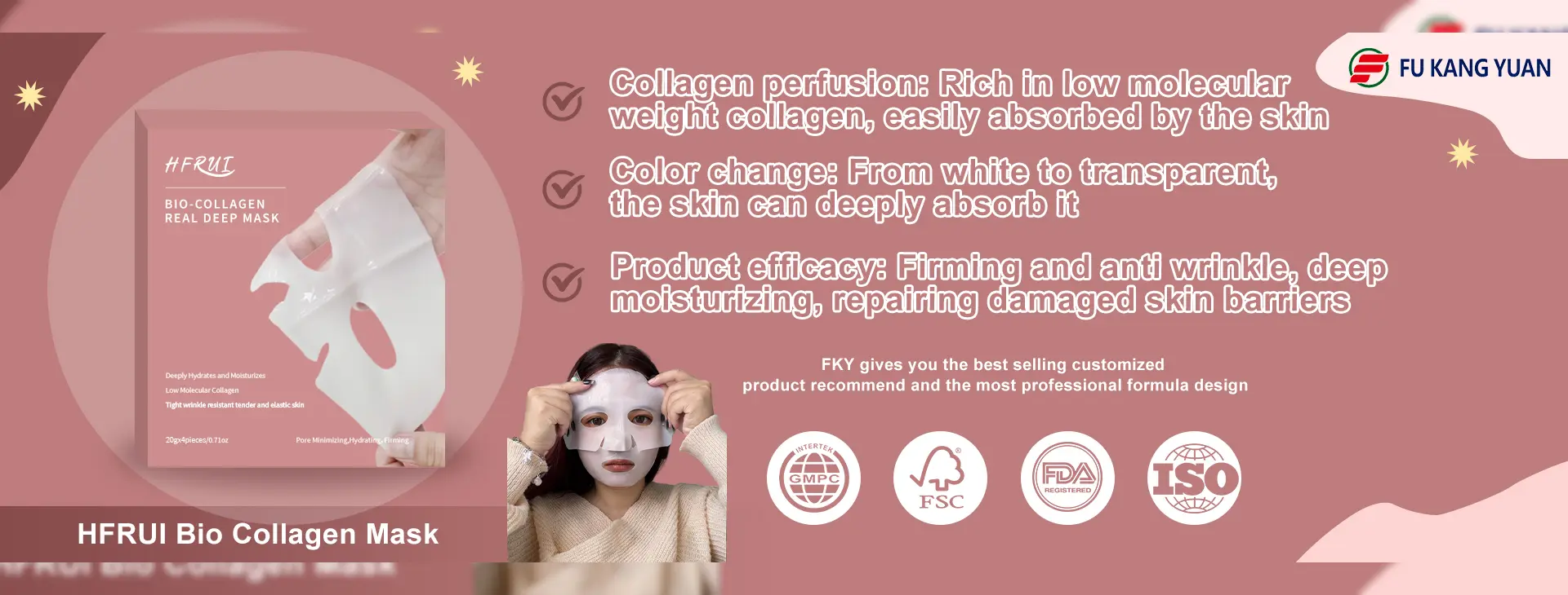 Custom Logo Hydrating Bio-Collagen Real Deep Overnight Facial Collagen Mask